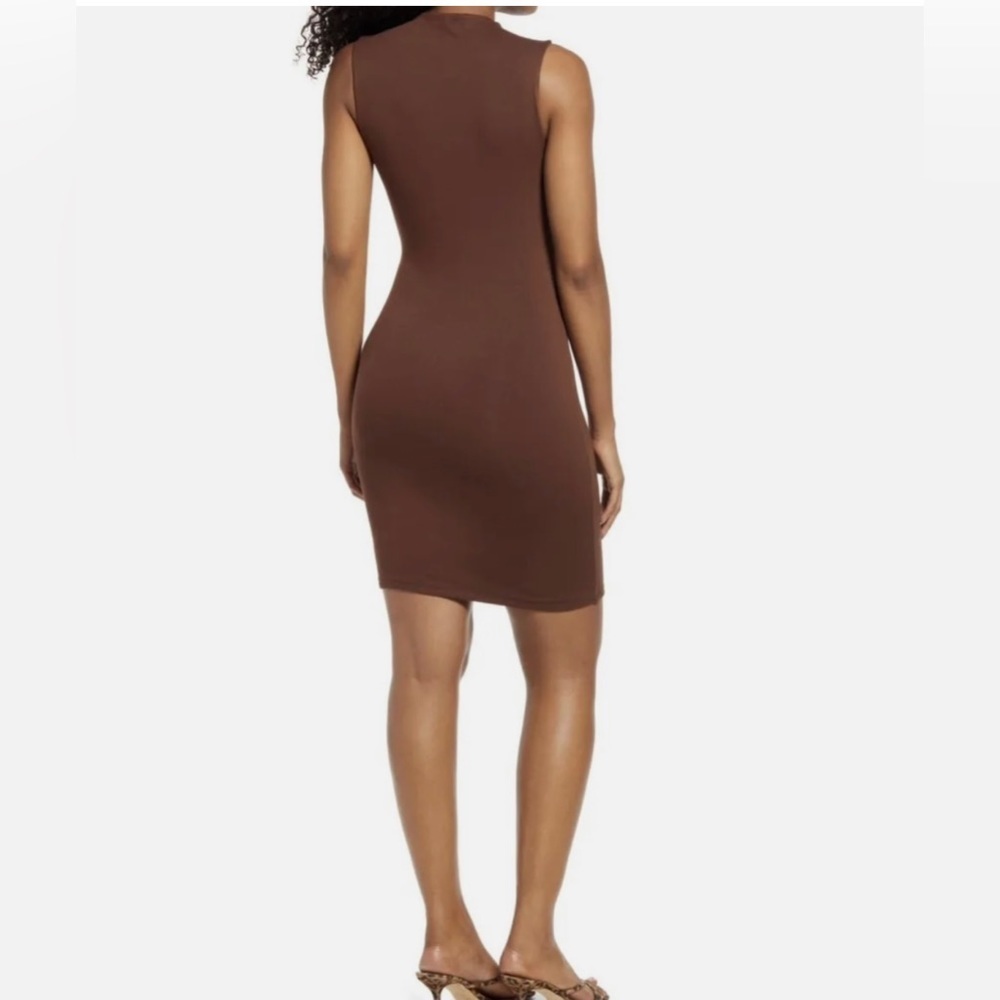 NAKED WARDROBE Tank Bodycon Minidress//Size‎ Medium//Brown - Picture 4 of 11